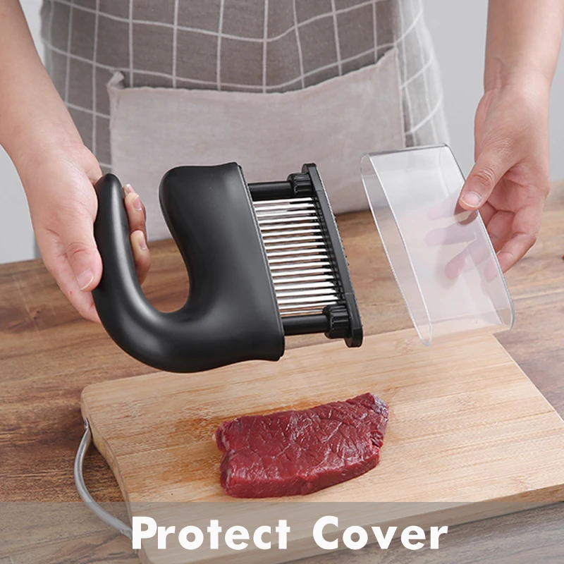Meat Tenderizer with 48 Ultra Sharp Blades, Tenderizer for Steak, Beef, Fish & Poultry-Easy to Use & Clean