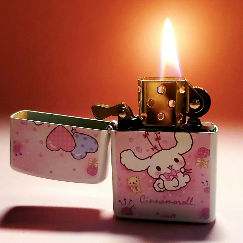 

Sanrio Yugui dog Kawaii ветронепроницаемый керосиновый Зажигалка милый мультяшный шлифовальный круг индивидуальный креативный металлический прикуриватель