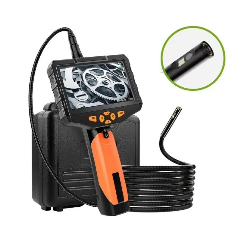 Caméra endoscopique industrielle HD étanche, endoscope vidéo, inspection de  tuyaux de voiture, écran LCD 5 , câble rigide 1 m, 3 m, 5m - AliExpress