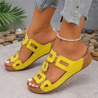 Sandales compensées pour femmes, style espadrilles, à enfiler, chaussures confortables 3