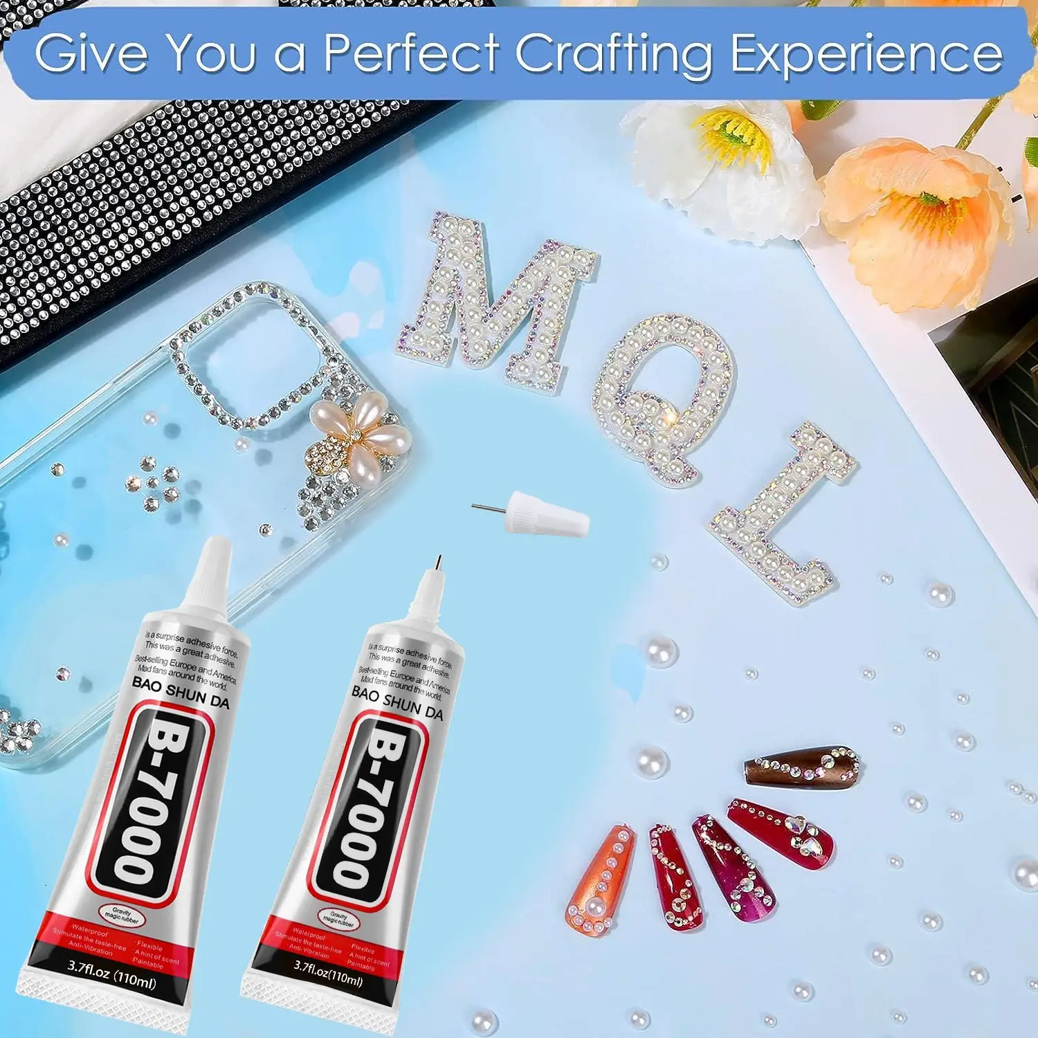 B7000 Glue, mobile phone screen glue, suitable for jewellery, house building models, dried flowers, wooden frames, fabrics, cardboard, woolen materials, universal crafts creative soft glue, anti-clogg - 2