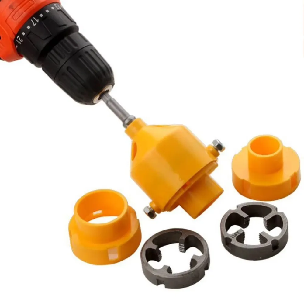 Description Picture 6 of item7pcs Water Pipe Thread Plate Set 1/2" 3/4" Plastic PVC Thread Maker Tool with 3 Dies Plastic Pipe Tap Die Set for Electric Drill