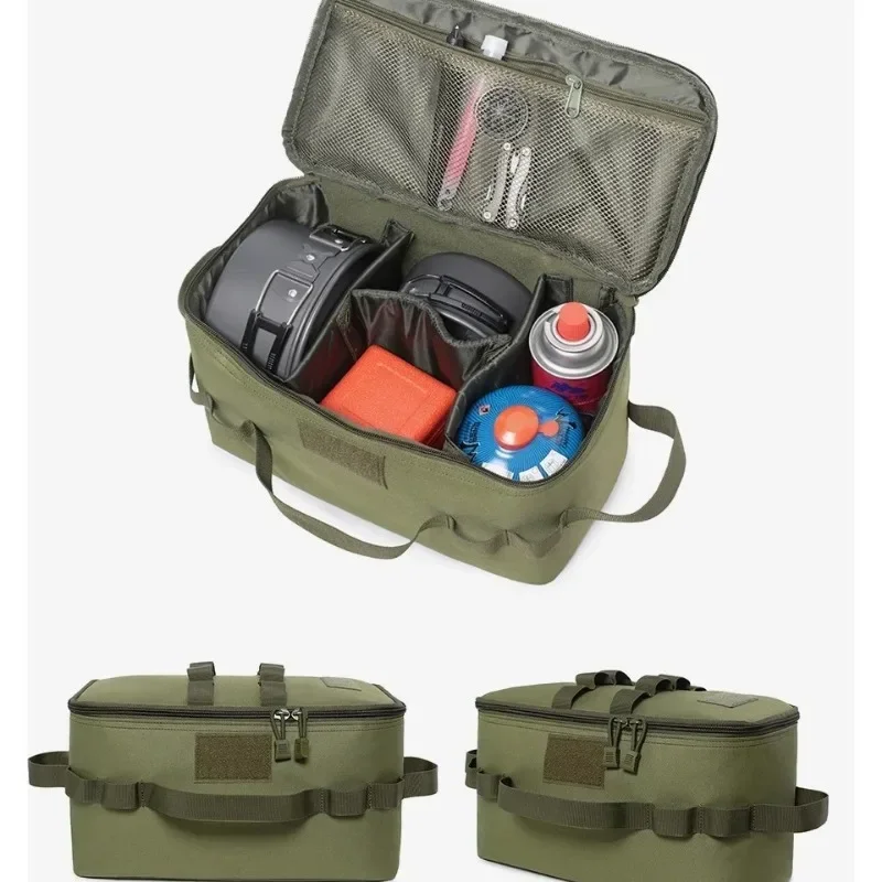 Outdoor Camping Gas Tank Storage Bag Large Capacity Ground Nail Tool Bag Gas Canister Picnic Cookware Utensils Kit