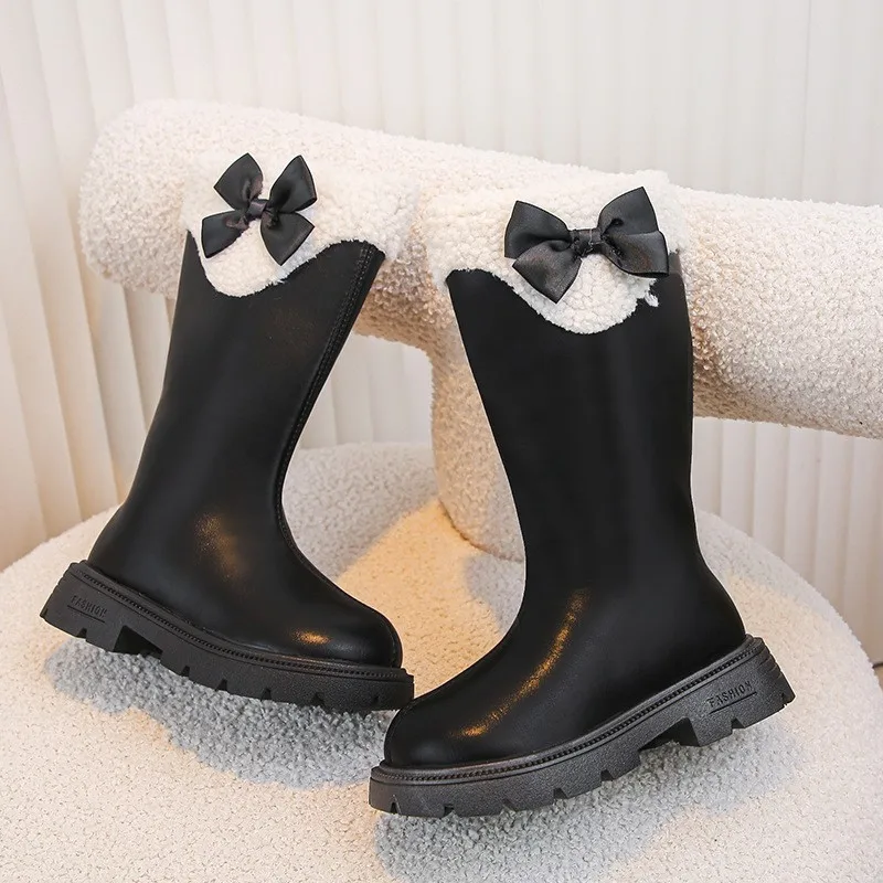 Girls Thermal Mid Calf Boots Winter School Shoes