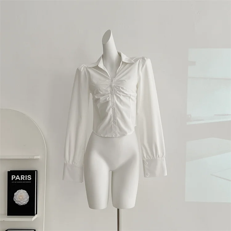 Y2K 3-piece Set Women Crop Coat Blazer White Shirt Halter Sleeveless Bodycon Midi Dress Autumn New Female Korean Chic Outfits