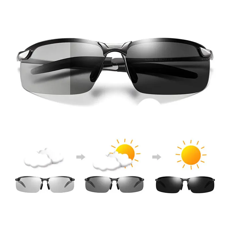Photochromic Polarized Driving Glasses Men Polarized Driving Chameleon Glasses Male Sun Glasses Day Night Vision Driver Goggles