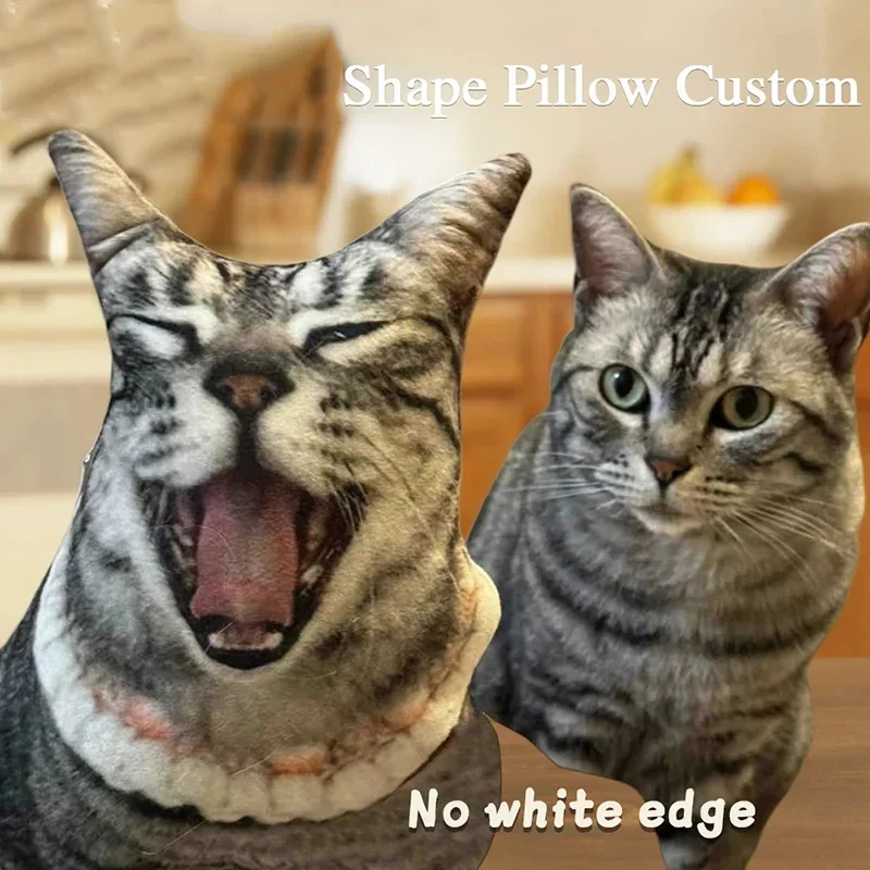 DIY Personalized Photo Custom Pillow 3D-Printed Pet Dog Cat Cushion Cartoon Animal Pillow Sofa Bed Decors Unique Birthday Gifts 3
