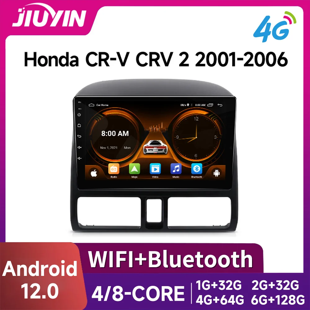 

JIUYIN AI Voice Radio 2 din Android Auto Car Multimedia Video Player For Honda CR-V CRV 2 2001 - 2006 Carplay GPS 2 din dvd