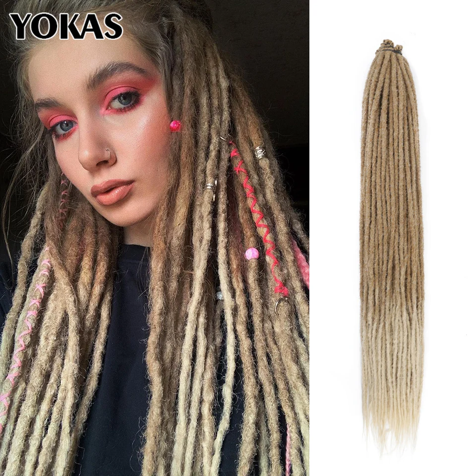 YOKAS 합성 Dreadlock 연장 Handmade Crochet Hair 24 36 Inchs Dread Extensions 여성용 Dreadlocks Hair 용 크로 셰 뜨개질 브레이드 YOKAS 합성 Dreadlock 연장 Handmade Crochet Hair 24 36 Inchs Dread Extensions 여성용 Dreadlocks Hair 용 크로 셰 뜨개질 브레이드