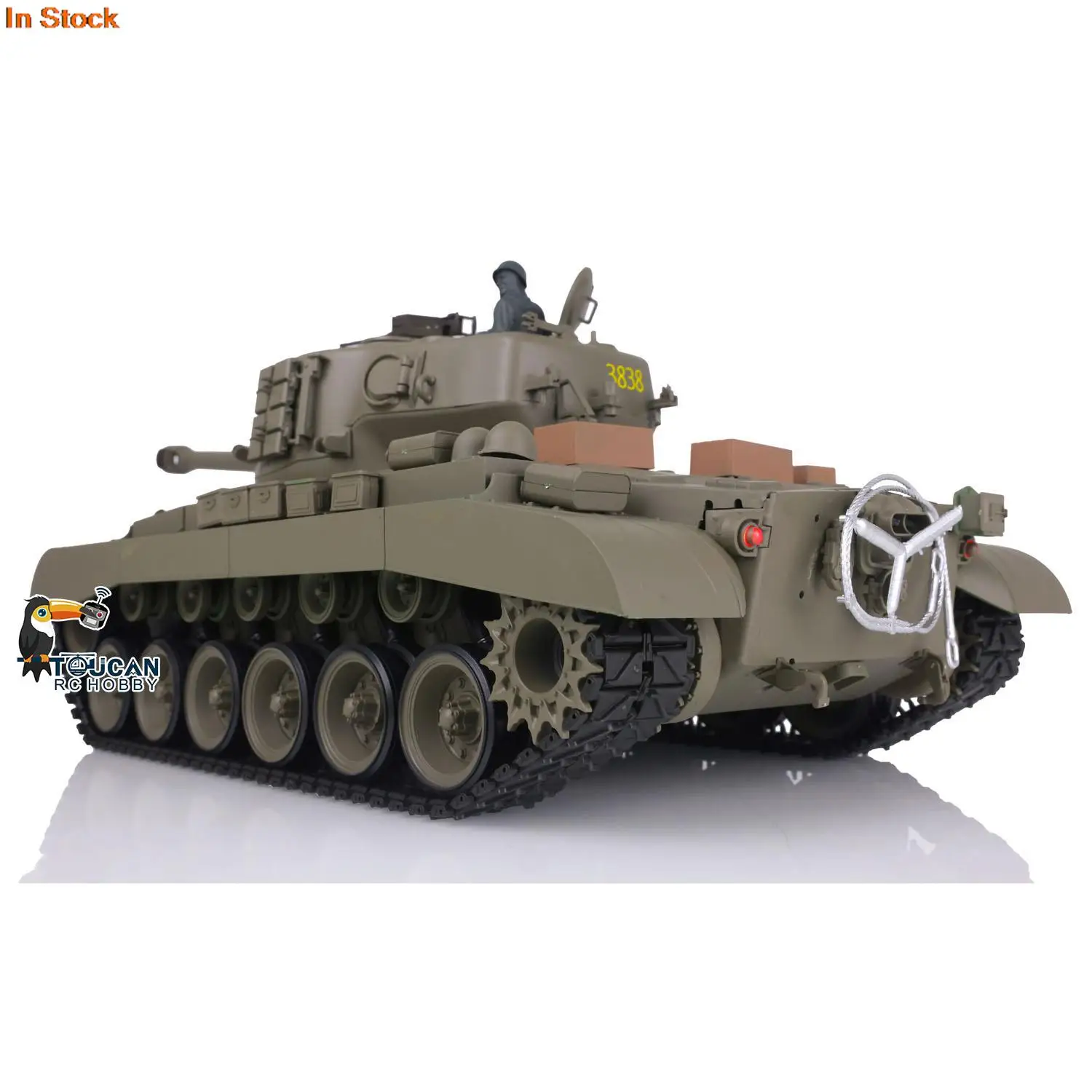 2.4Ghz HENG LONG 1/16 Scale 7.0 Plastic Ver M26 Pershing RTR RC Tank Model 3838 Army Toys BB Shooting Smoke Unit TH17301-SMT4 6