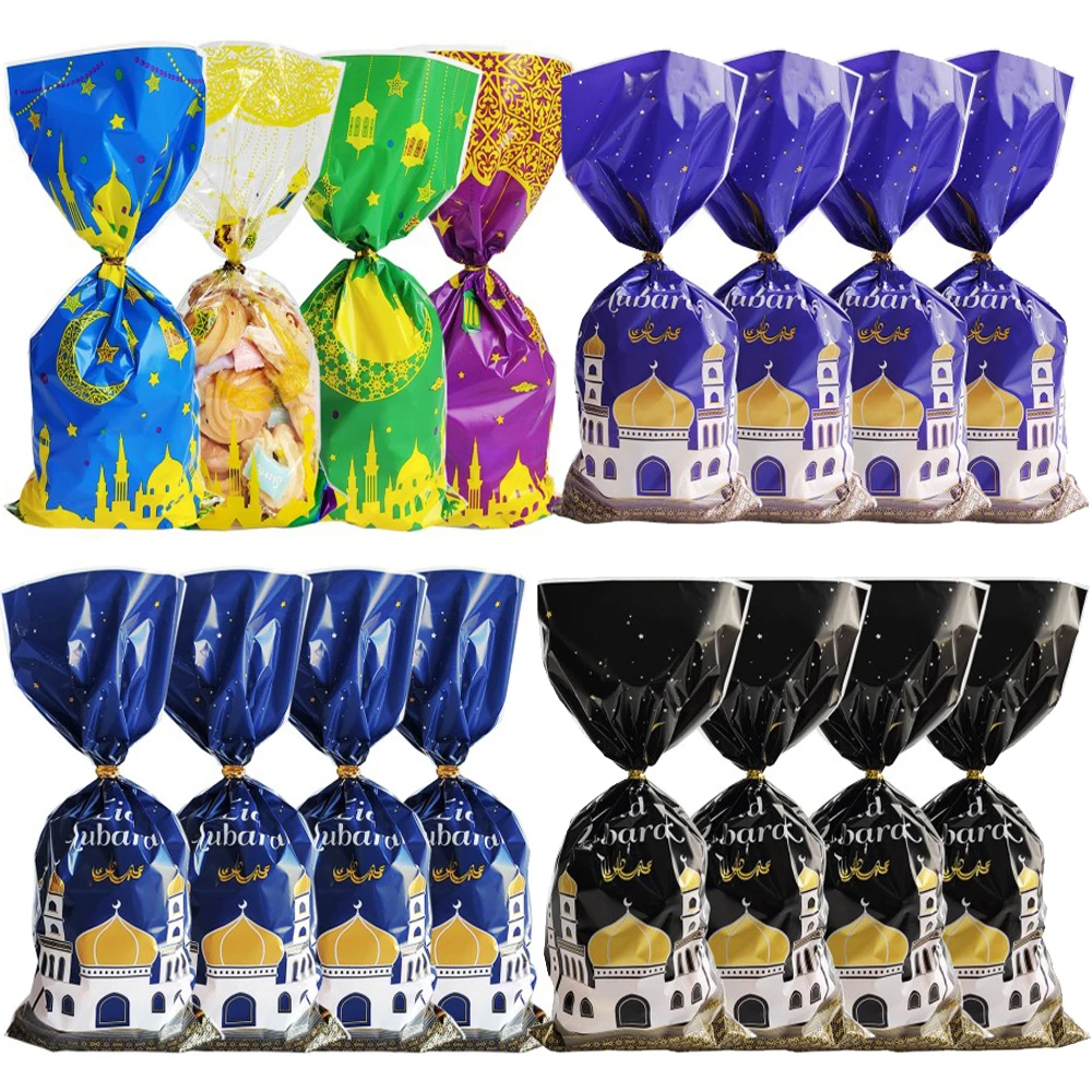 50 stücke Eid Mubarak Geschenk Taschen Kunststoff Süßigkeiten Cookie Tasche Ramadan Kareem Dekoration 2026 Islamischen Muslimischen Party Liefert Geschenk Verpackung – Detail 3