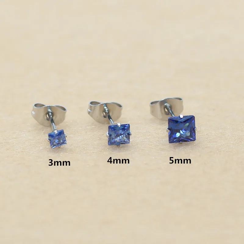 Фото Серьги-гвоздики из нержавеющей стали, 3-5 мм №5
