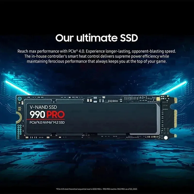 레노버 M.2 SSD 980Pro/990Pro PCIe 4.0 NVMe 최대 7400MB/s 내장형 솔리드 스테이트 드라이브 (노트북 및 데스크탑 PC용) 1TB 2TB 4TB