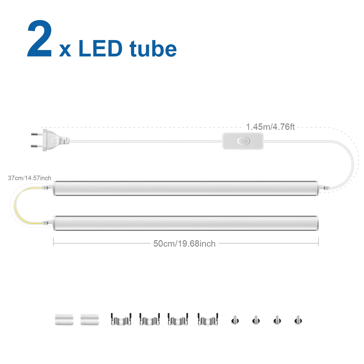 ตัวเลือกสินค้า หลอดไฟ LED T5 ใต้ตู้ 50 ซม. พร้อมสวิตช์ 1-6 ชิ้น