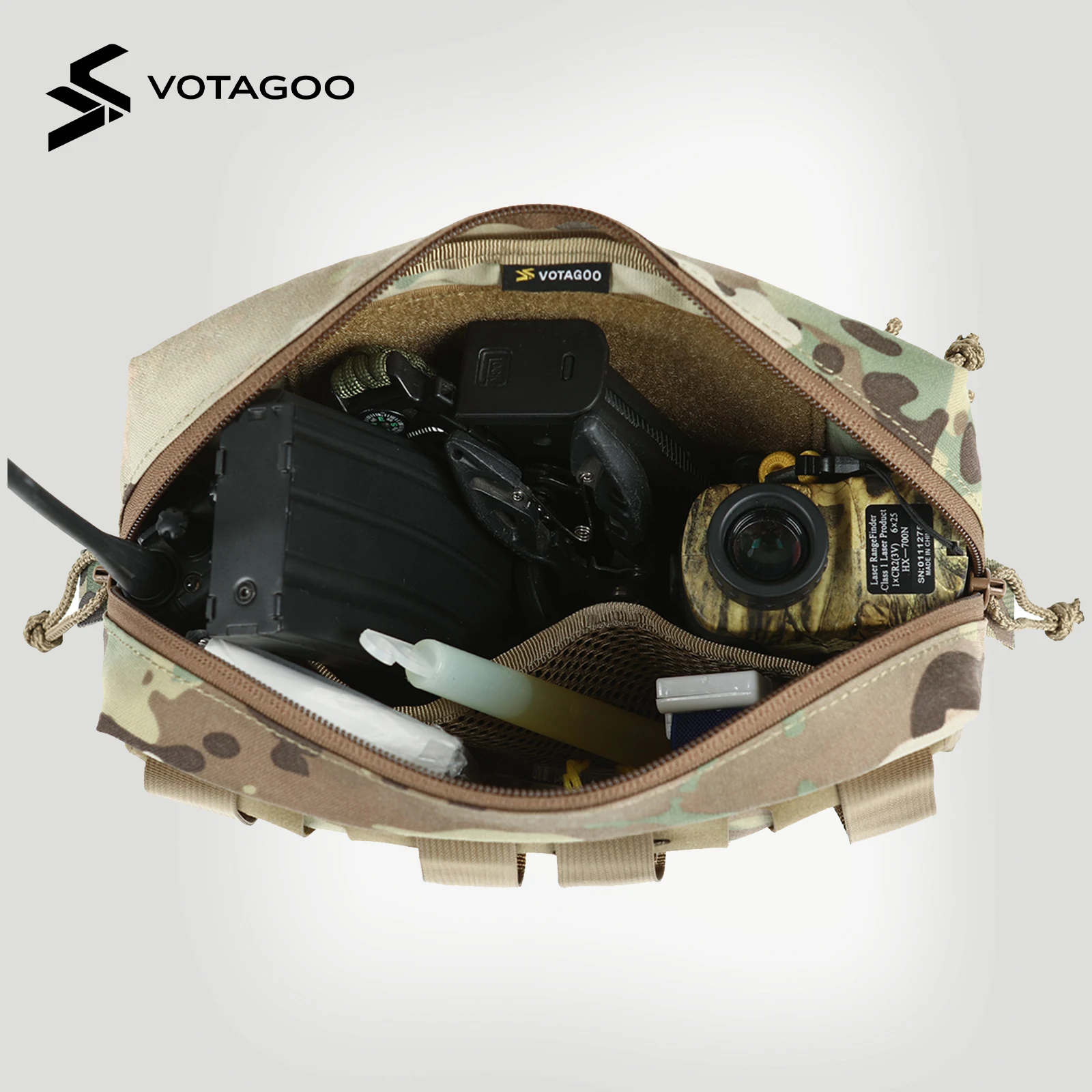 Enhanced Tactical Utility Pouch with Horizontal Zipper - Outdoor EDC Organizer and MOLLE Belt Attachment
