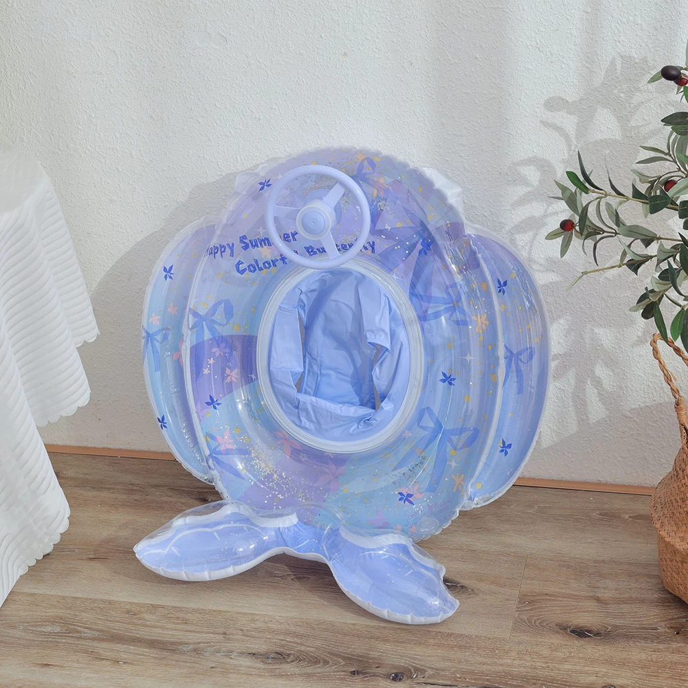 Mermaid Inflatable Swim Ring Swimming Rings Floaties with Seat & Steering Wheel Swim Float Tube Baby Pool Rings for Pool Beach