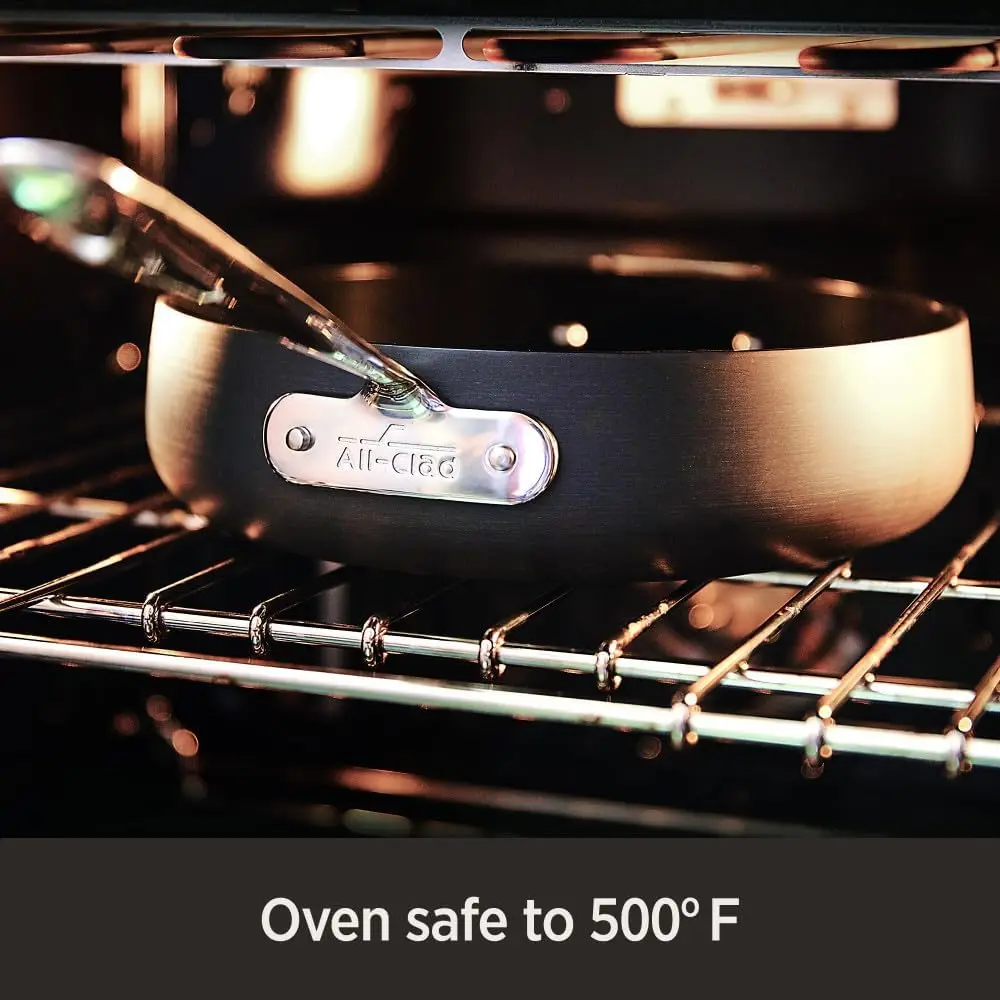 HA1 Hard Anodized Non Stick Fry Pan Set 3 Piece, 8, 10, 12 Inch, Induction, Oven Broiler Safe 500F, Lid Safe 350F, Skil 6