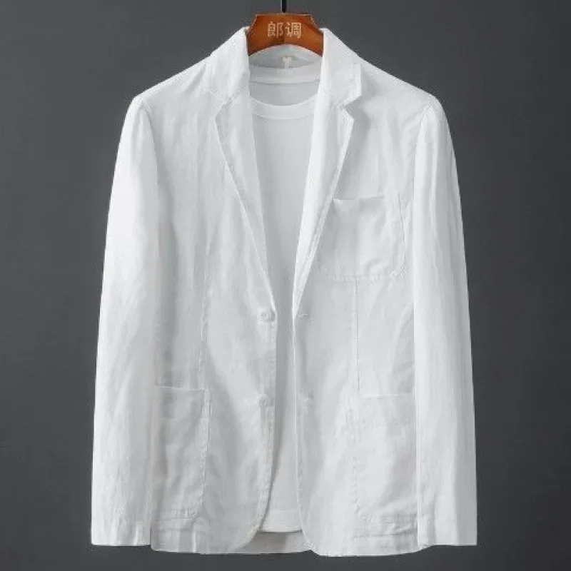 Mens Blazer Spring Summer Cotton Linen
