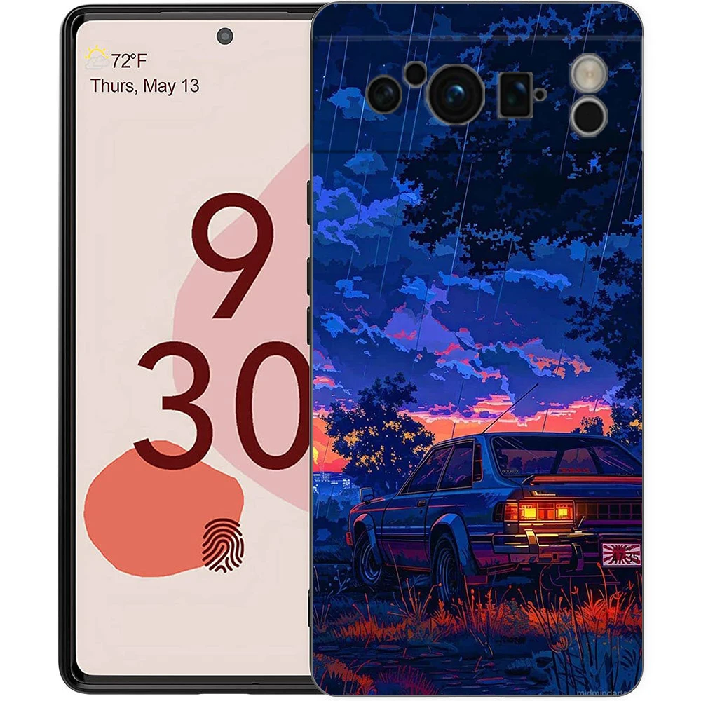 JDM Tokyo Drift Sports Car Black Soft Shell Phone Case