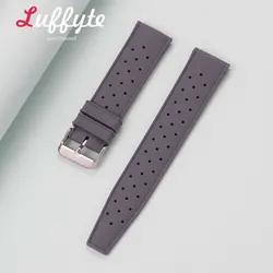 Universal Waterproof Silicone Watch Strap - Quick Release Replacement Band - 22mm (Grey)