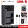 K&F Concept LP-E6/LP-E6N/LP-E6NH Battery Charger Dual Slot Quick Charger for Canon EOS R5 EOS R6 EOS R EOS 5D Mark IV 5D Cameras 1