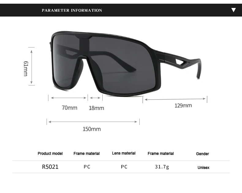 Schutzbrille Übergroße Spiegel Radfahren Sonnenbrille Männer Frauen Marke Designer Sonnenbrille Outdoor Sport Fahren UV400 Brille – Detail 4