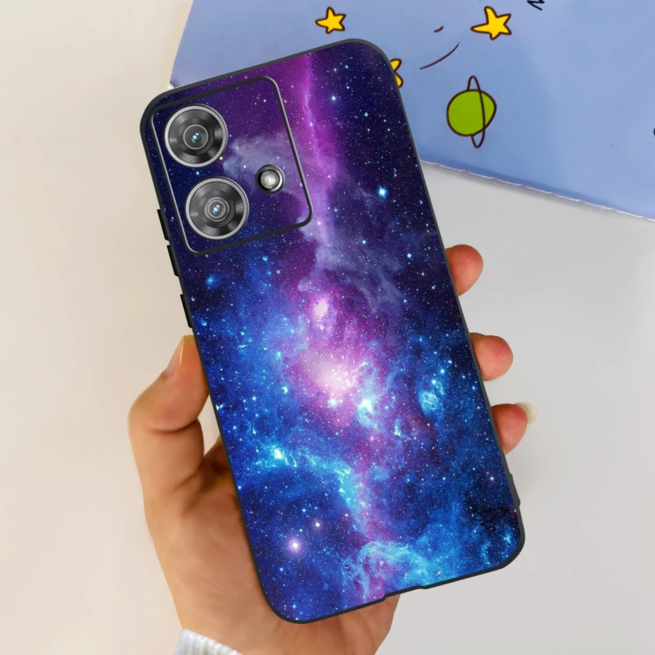Cute Cat & Butterfly Soft Silicone Phone Case for Motorola Edge 40 Neo - Stylish Protective Back Cover