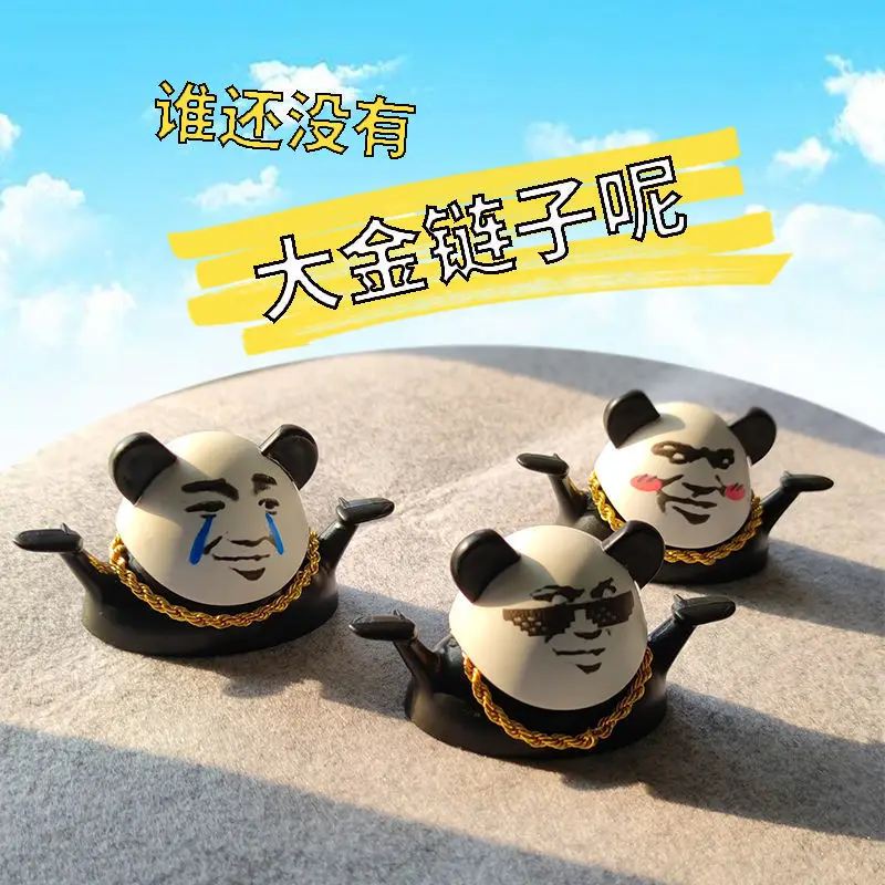 

Shaking Pandaren Ornament Bicycle Motorcycle Helmet Battery Car Decoration Small Accessories Cute Expression Package Gift
