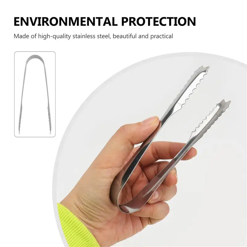 5/10pcs Stainless Steel Kitchen Ice Tongs For Serving Food Sugar Kitchen Ice Tongs For Serving Foods Lightweight Food