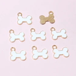 Charming Enamel Bone Pendants for DIY Jewelry Making - Set of 20 (White)