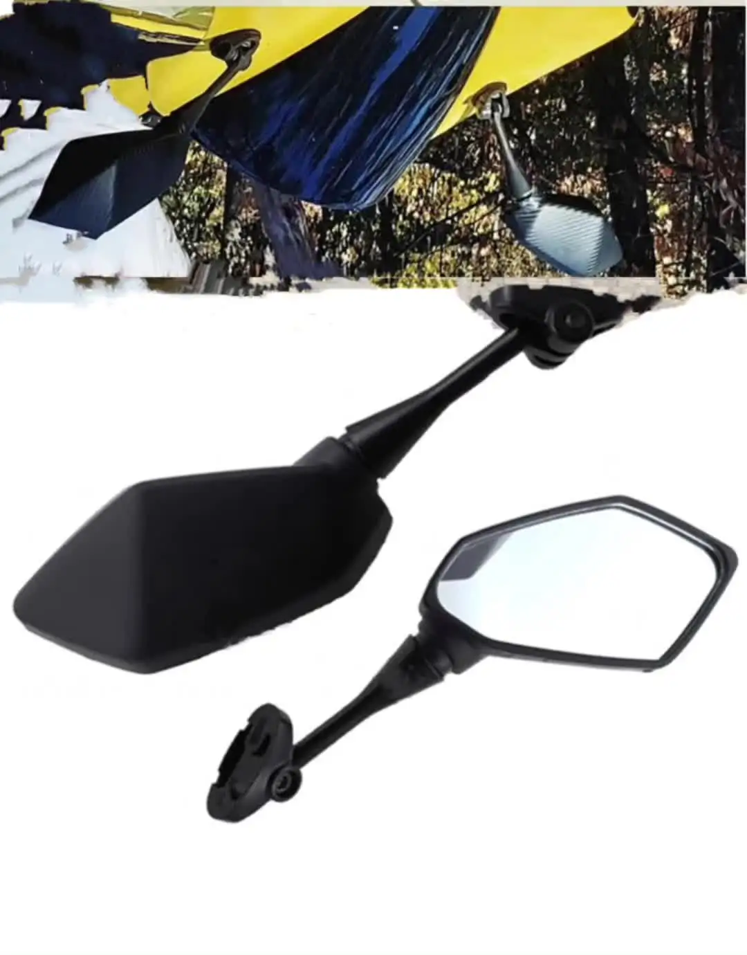 Paire Rétroviseurs Moto Carbone Pour Yamaha YZF R1 R6 R3 R125 R15 - Vision Large Et Design Sport