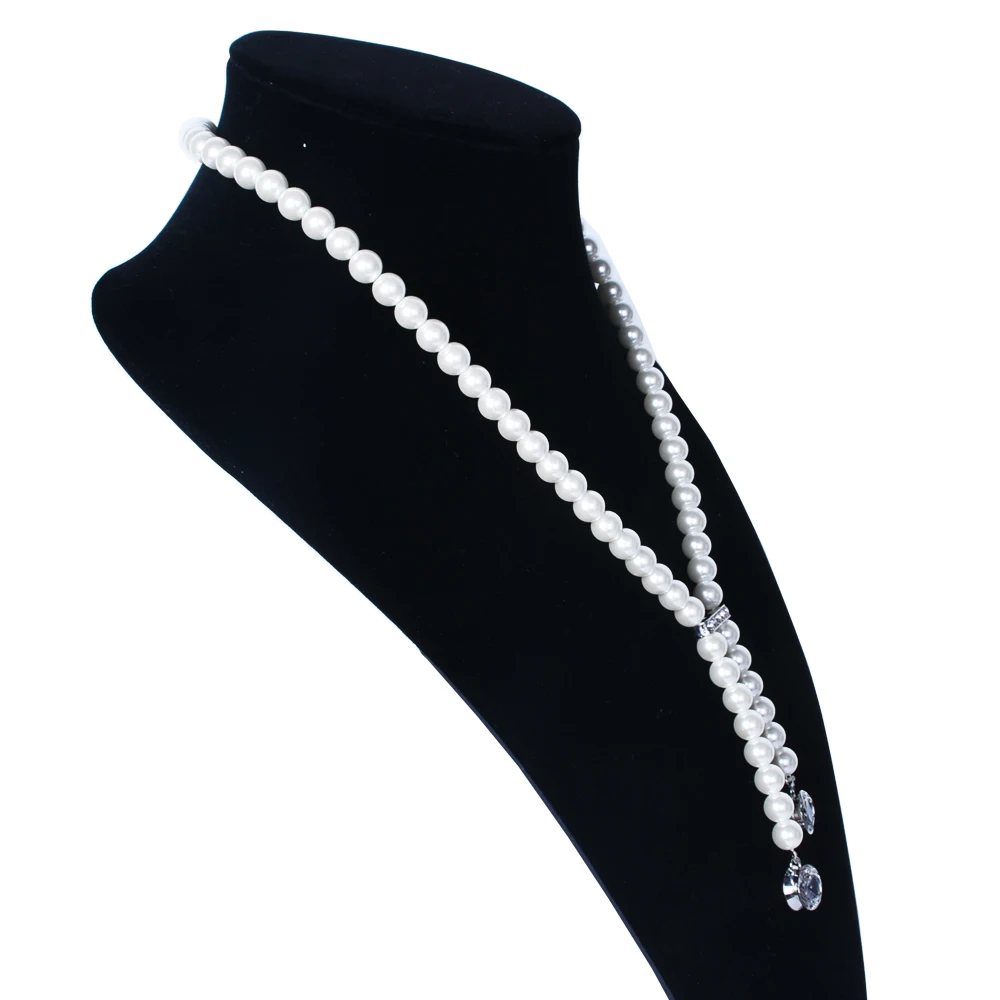 HOWAWAY Round Imitation Pearl Choker Necklace Multi Strands Choker 20s Flapper Necklace diy handmade bead necklace  Themed Party