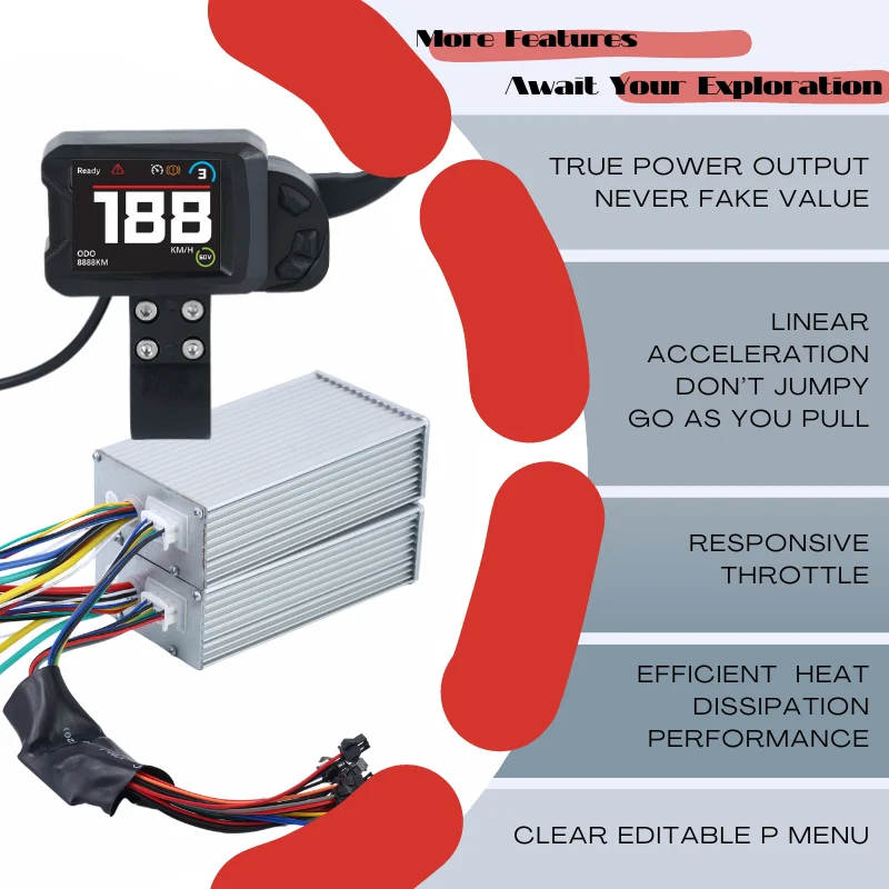 60V45A DS20 TFTdisplay Off Road Scooter Upgrade kit FOC Controller ORDOOSPEED YUNLI Electric Scooter Accessories