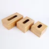 European-style Bamboo Tissue Box Square Rectangular Paper Box Restaurant Hotel Wooden Storage Box Living Room Decoration 2