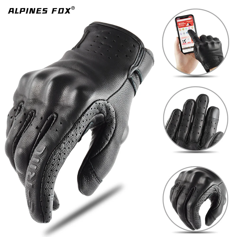 ROCK BIKER – gants de moto en peau Nubuck, pour écran tactile d'été, gants  de Motocross à coque dure, gants de protection pour moto et vélo -  AliExpress