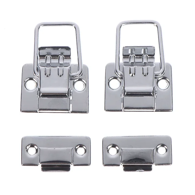 2 ชิ้นสแตนเลสสตีล Chrome Toggle Latch สําหรับหน้าอกกล่องกระเป๋าเดินทางเครื่องมือ Clasp ตู้ข้อต่อล็อคเข็มขัด Hasp Buckle ฮาร์ดแวร์ 6