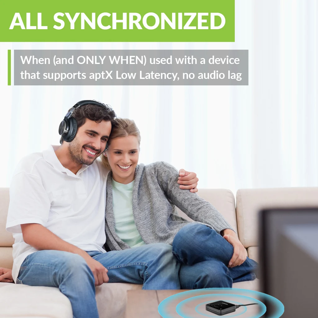 Avantree Audikast Bluetooth 5.0 Transmitter for TV PC Volume Control aptX Low Latency