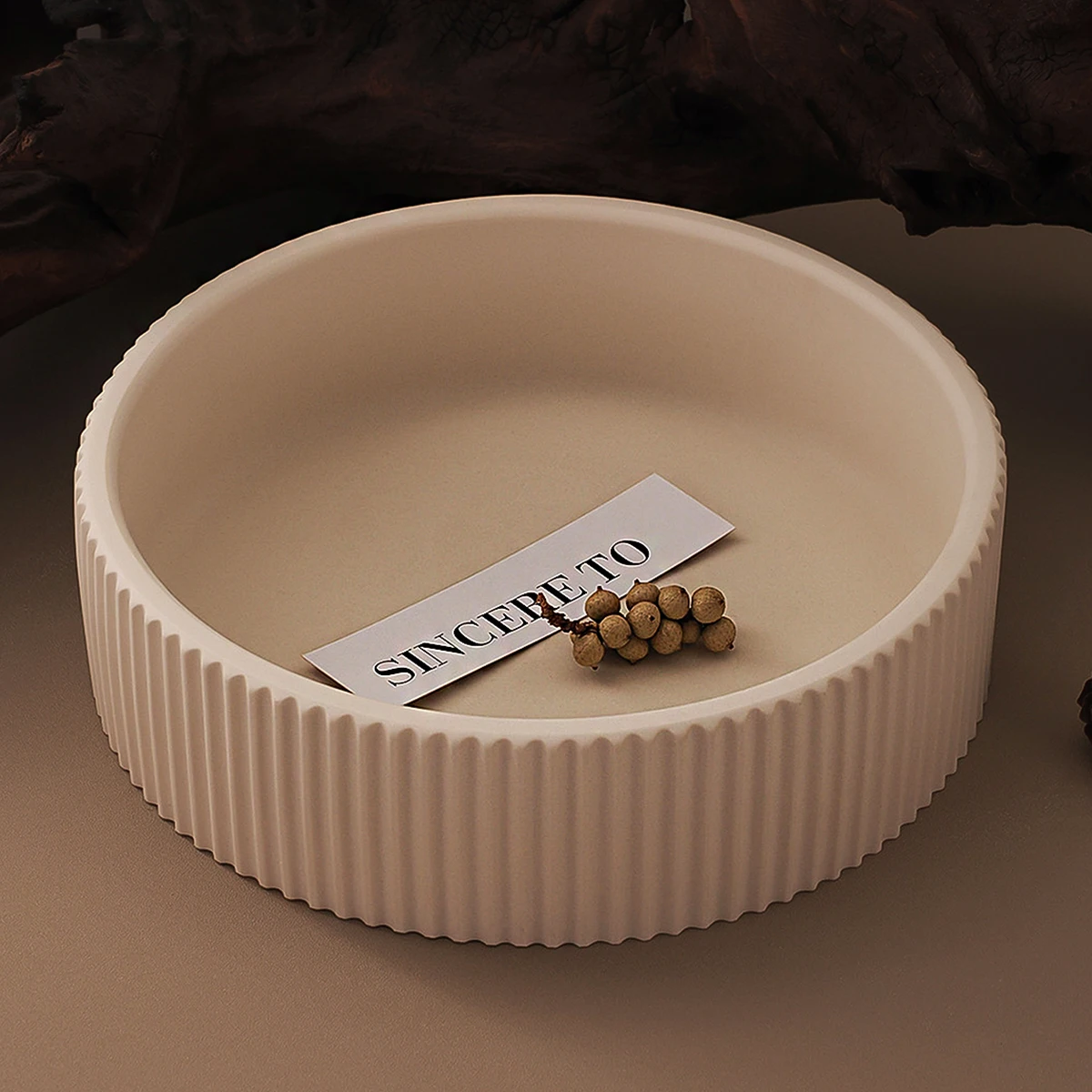 Big Round Stripe Candle Jar Silicone Molds DIY Handmade Cement Plaster Flower Pot Storage Bowl Candle Tray Resin Mold Home Decor