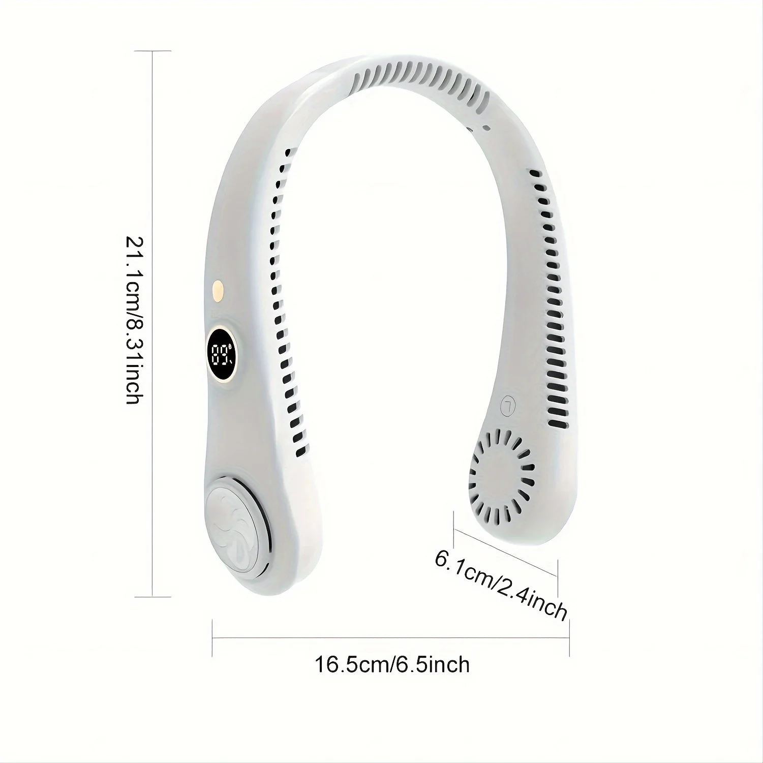 Portable Rechargeable Bladeless Neck Fan - 360° Cooling Wearable Personal Fan For Travel and Outdoor Sports with Digital Display 6