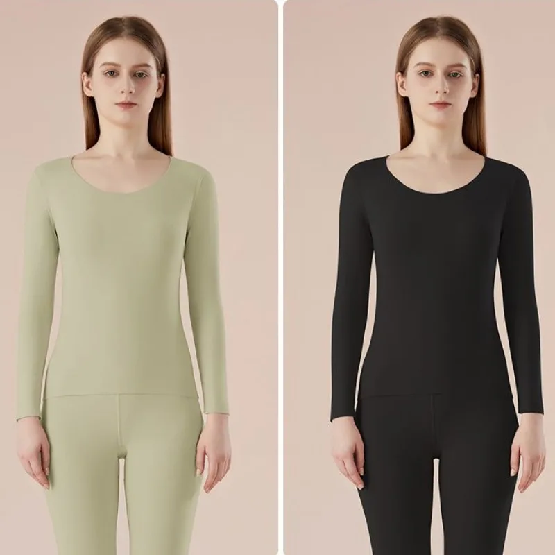 2023 New Thermal Underwear Autumn Clothes and Pants Ladies Suits Fleece Pure Cotton Sweater Pants Spring and Autumn Thin Style