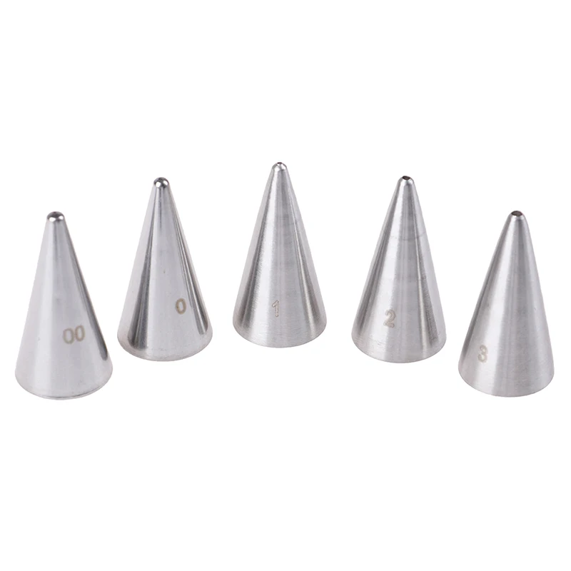 5PCS/set Round Fine Hole Icing Piping Nozzles Cream Tips Decorating Pastry Tools