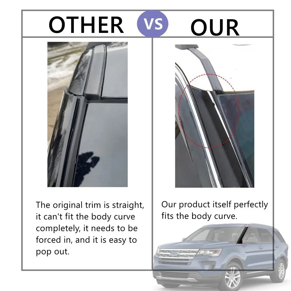 Car Accessories 2PCS Windshield Pillar Trim Panel For Ford Explorer 2011 -