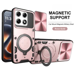 360° Rotating Ring Magnetic Phone Case with Lens Protection and MagSafe Compatibility for Motorola Edge 70 Pro (Golden)