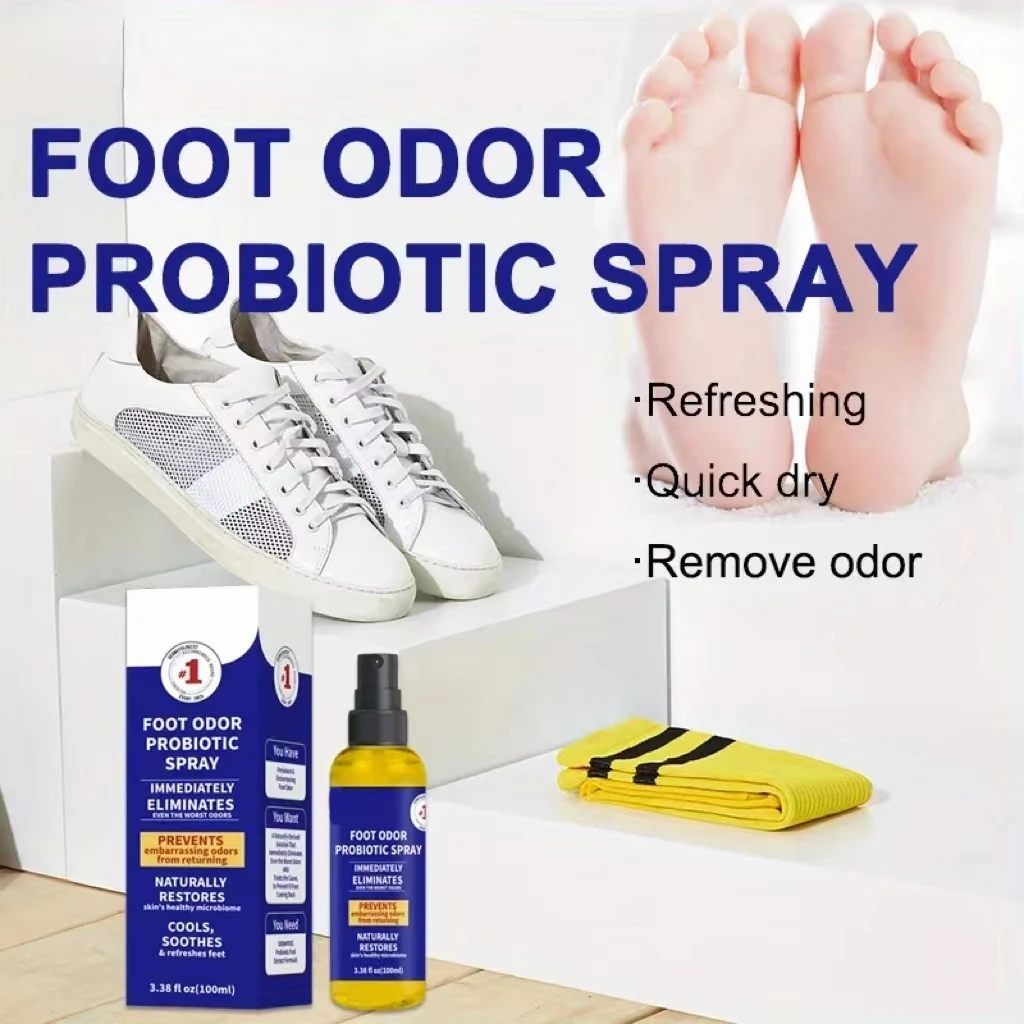 Description Picture 2 of item100ml Foot Deodorizing Spray Shoe Shock Antibacterial Spray Foot Odor Stink Freshener Socks Remover Spray Refresh Antiperspirant