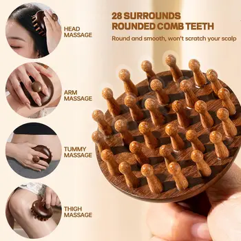 Spazzola per massaggio del cuoio capelluto in legno di alta qualità, spazzola per shampoo, bagnata e asciutta, massaggiatore per cuoio capelluto per ridurre la forfora e stimola la crescita dei capelli