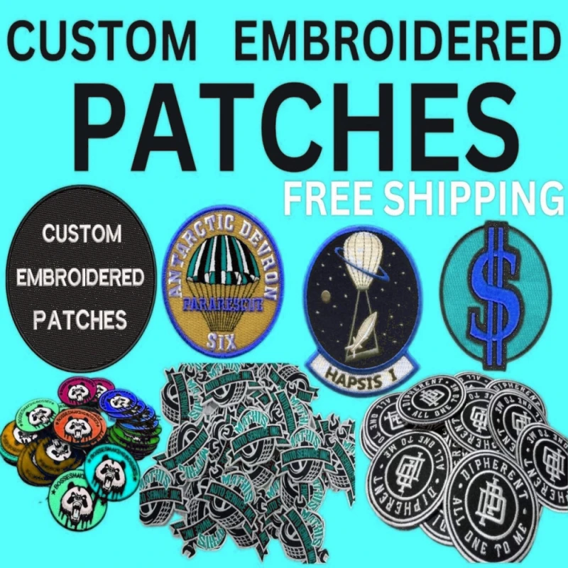 Custom-Your-Embroidery-Patches-Badges-Iron-On-Clothes-Personalized-Own ...