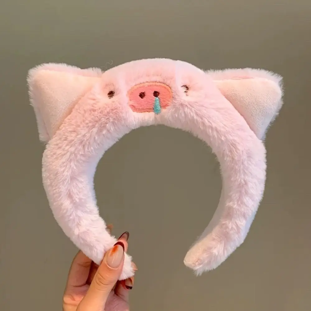 Pink Plush Pig Headband Hair Accessories for Women and Girls