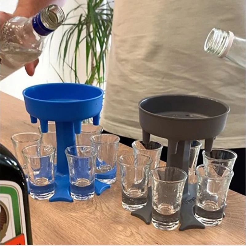 6 Shot Glass Wine Whisky Beer Dispenser Holder Liquor Drinking Games Tools Home Party Bar for Christmas