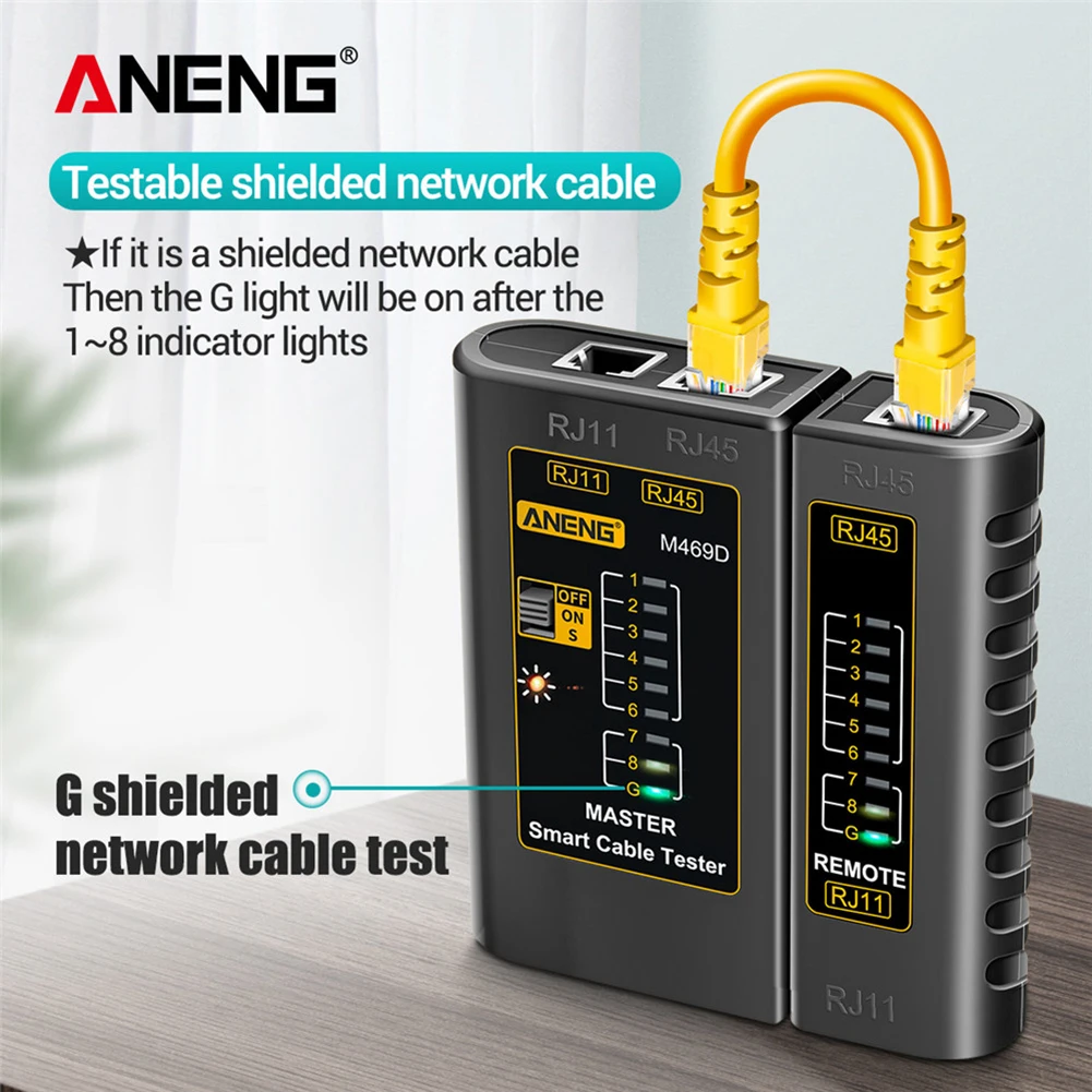 Network Cable Tester ANENG M469D RJ45 Cable lan tester Network Cable Tester RJ45 RJ11 RJ12 CAT5 UTP LAN Tester Networking Tool network Repair