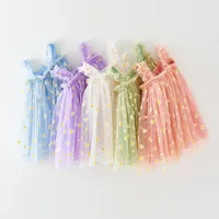 Robe d'été à bretelles pour petites filles, sans manches, imprimé marguerite, ligne a, en Tulle, jupe de princesse, vêtements mignons pour fête d'anniversaire pour enfants 1
